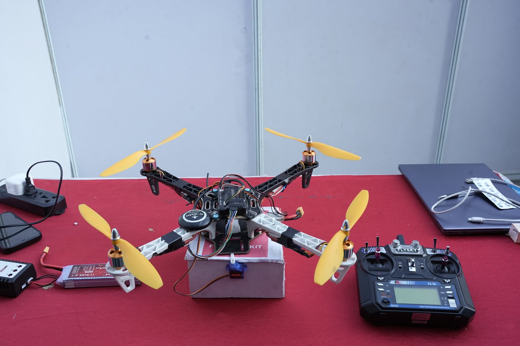Student-built quadcopter drone with controller